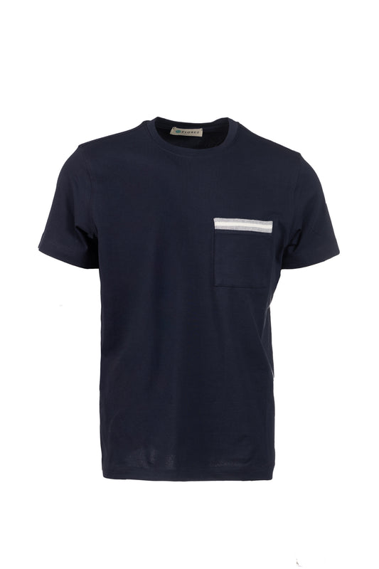 T-shirt in cotone blu