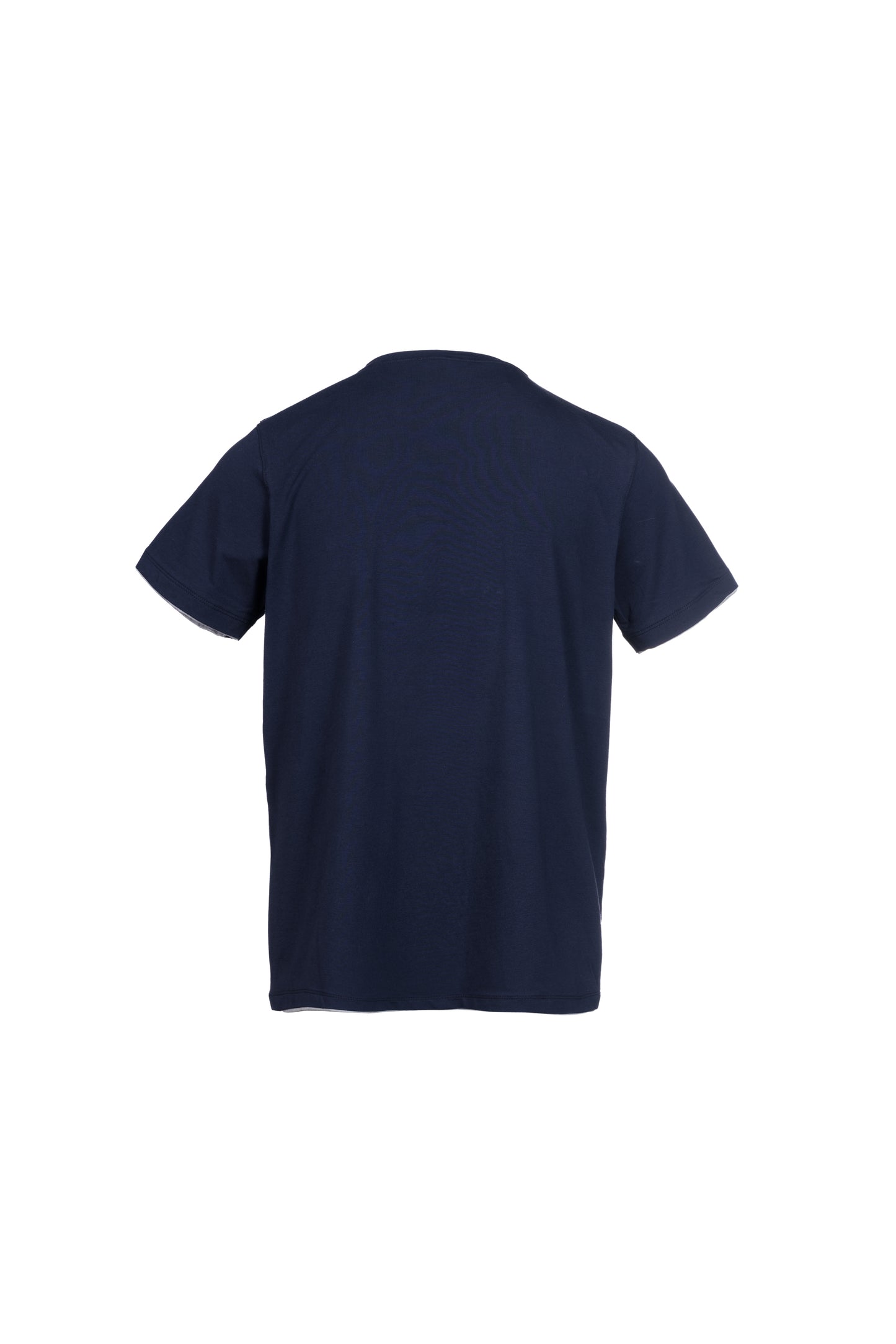 T-shirt in cotone con bordino a contrasto blu