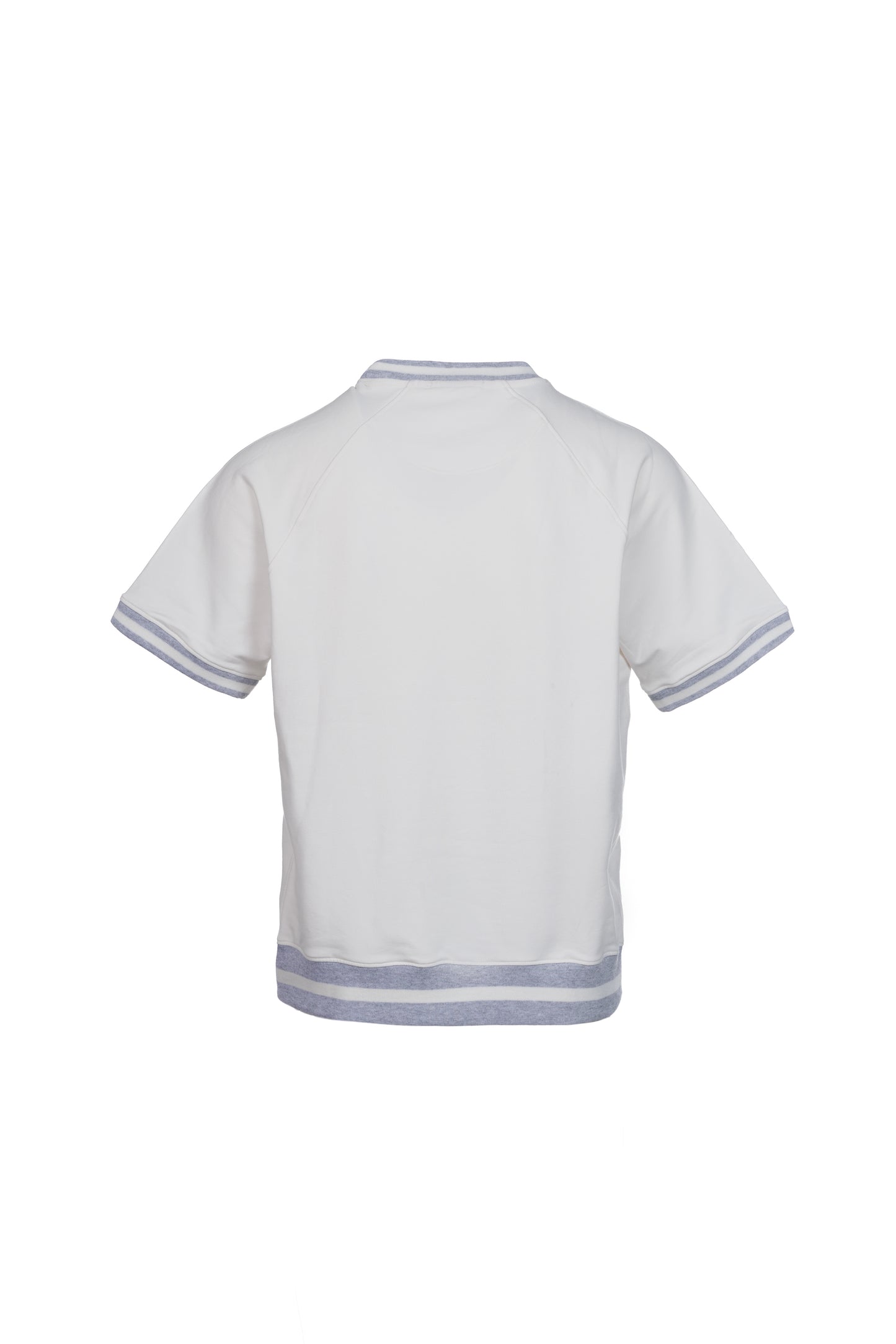 T-shirt felpa in cotone con elastico a contrasto bianco