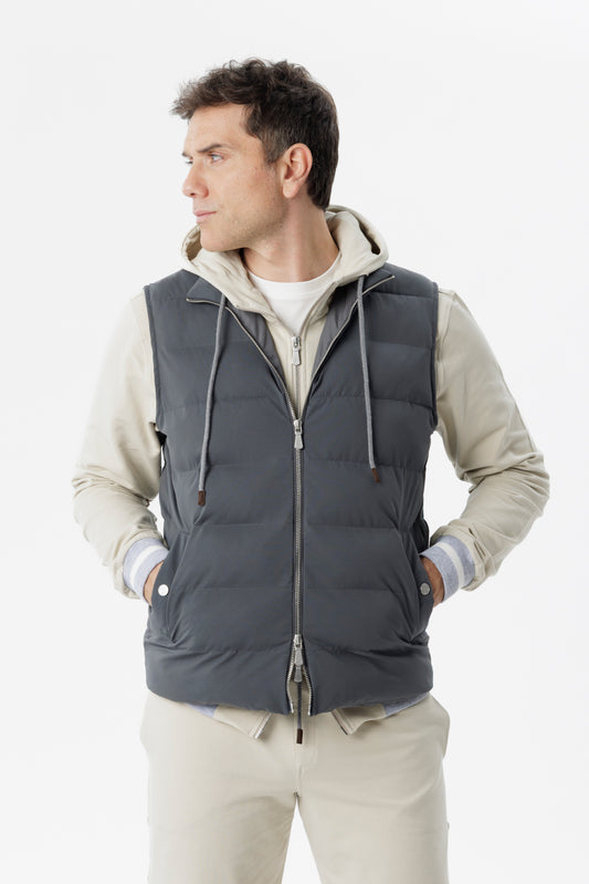 Gilet Trapuntato con Imbottitura Cashpad grigio scuro