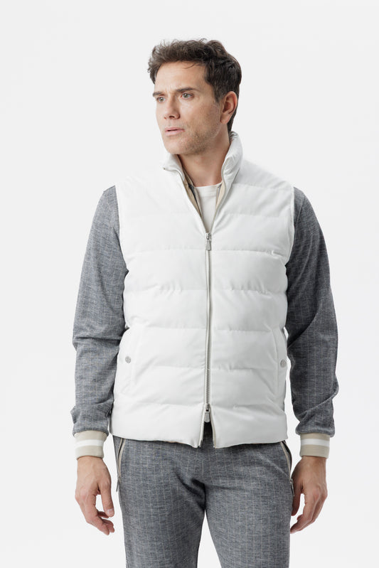 Gilet Trapuntato con Imbottitura Cashpad panna