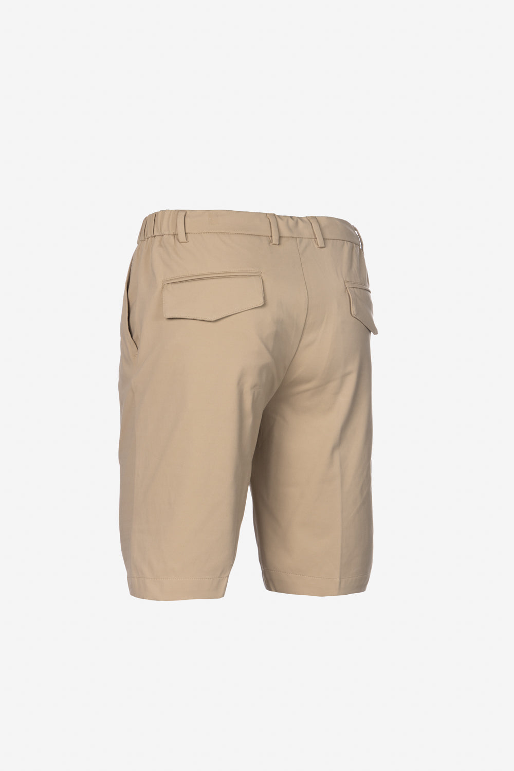 Bermuda con pence e coulisse beige