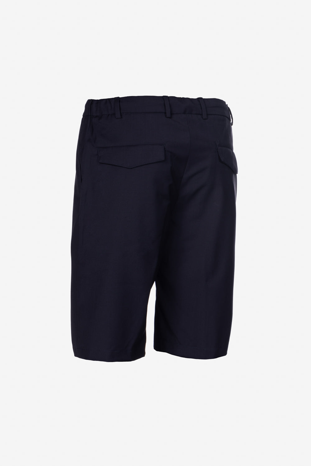 Bermuda in lana vergine blu