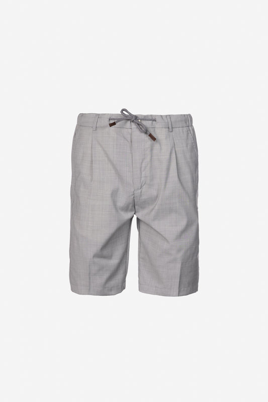 Bermuda in lana vergine grigio chiaro