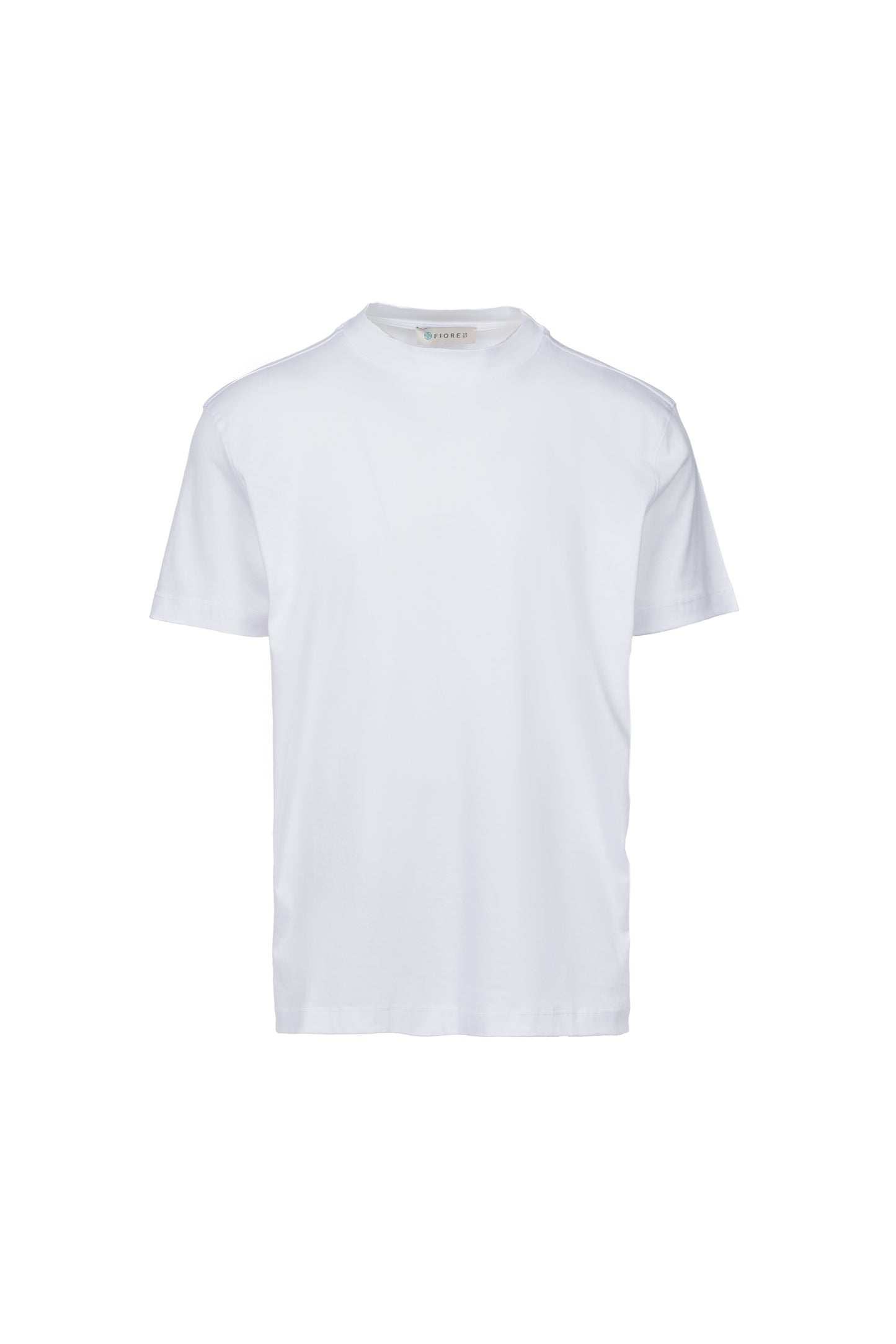T-shirt in cotone pima collo alto bianco