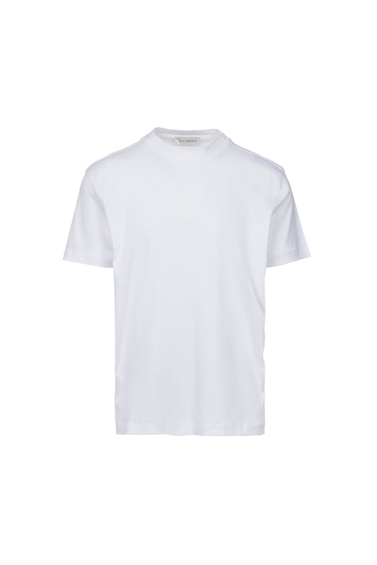 T-shirt in cotone pima collo alto bianco