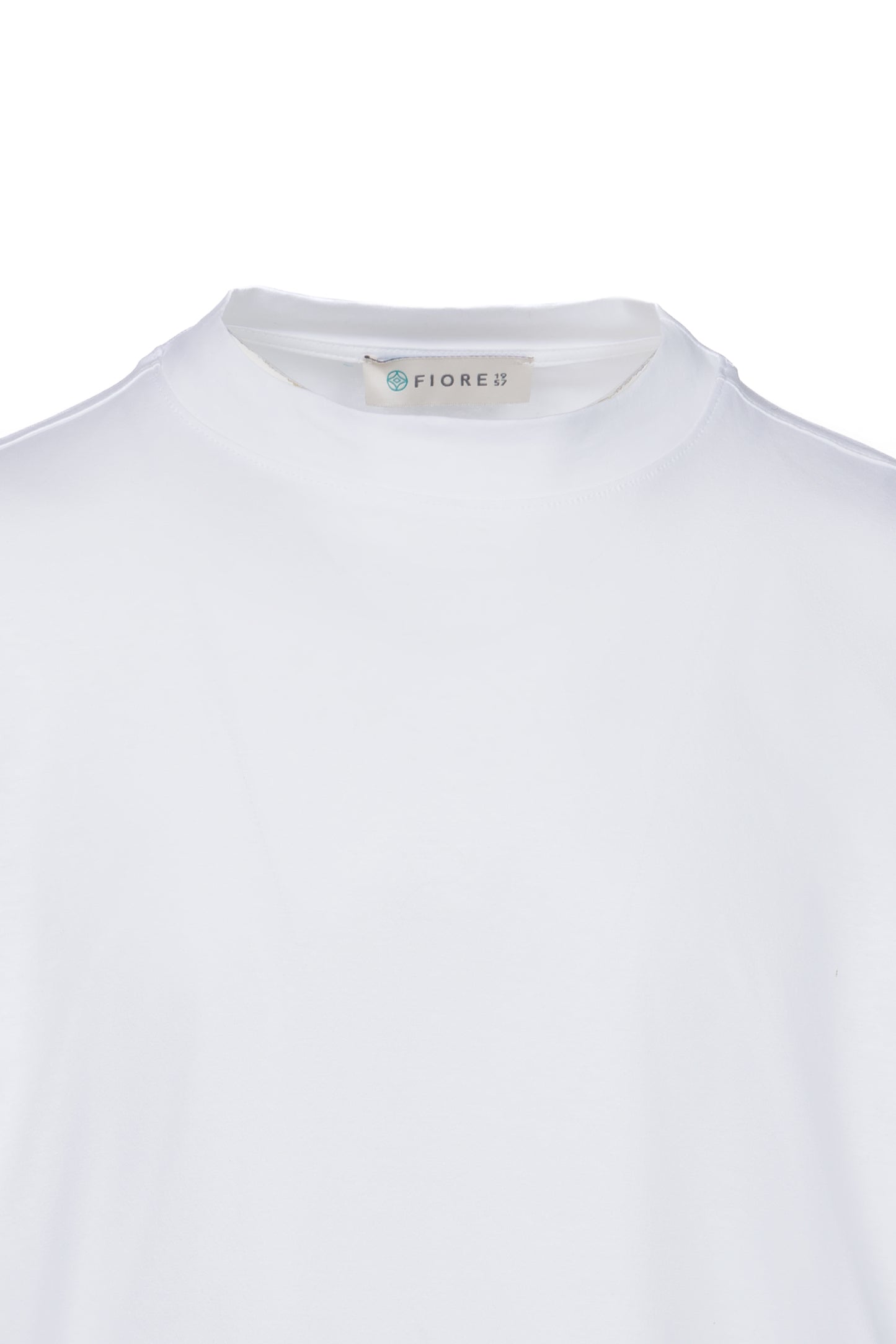 T-shirt in cotone pima collo alto bianco