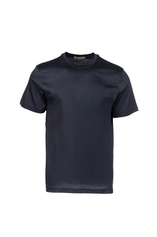 T-shirt in cotone pima collo alto blu
