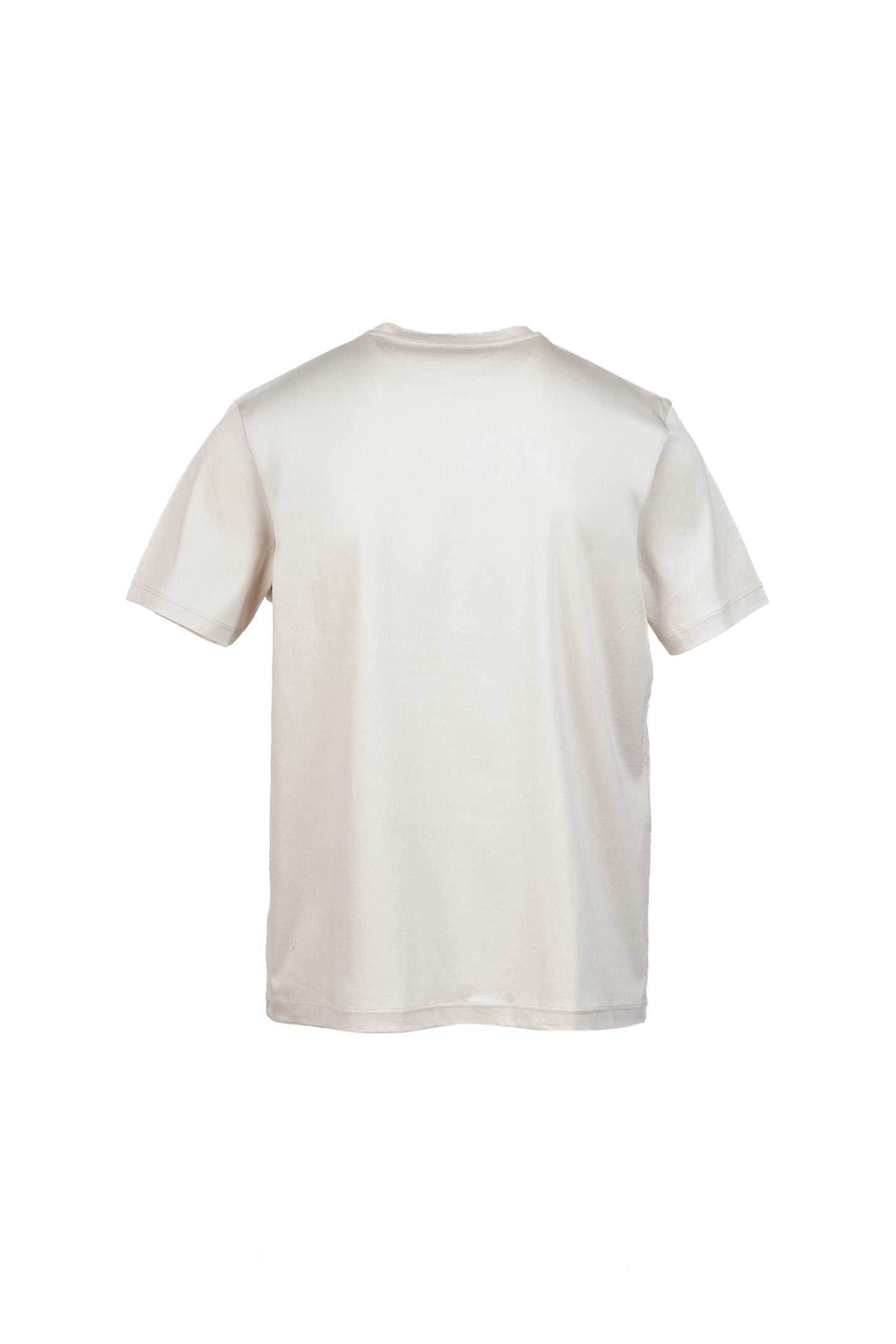 T-shirt in cotone pima collo alto beige