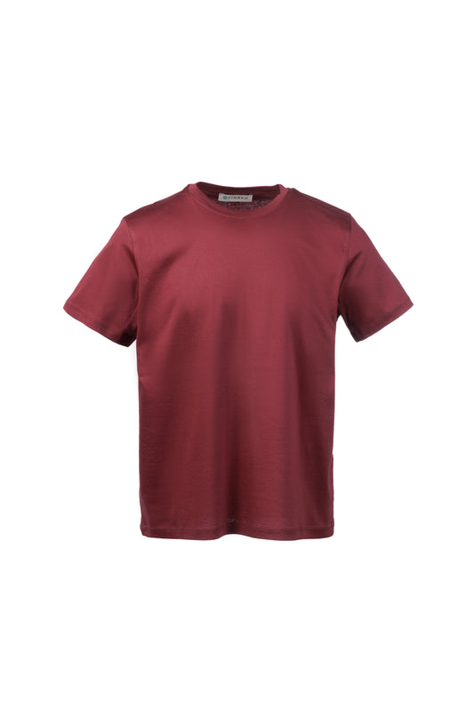 T-shirt in cotone pima collo alto melanzana