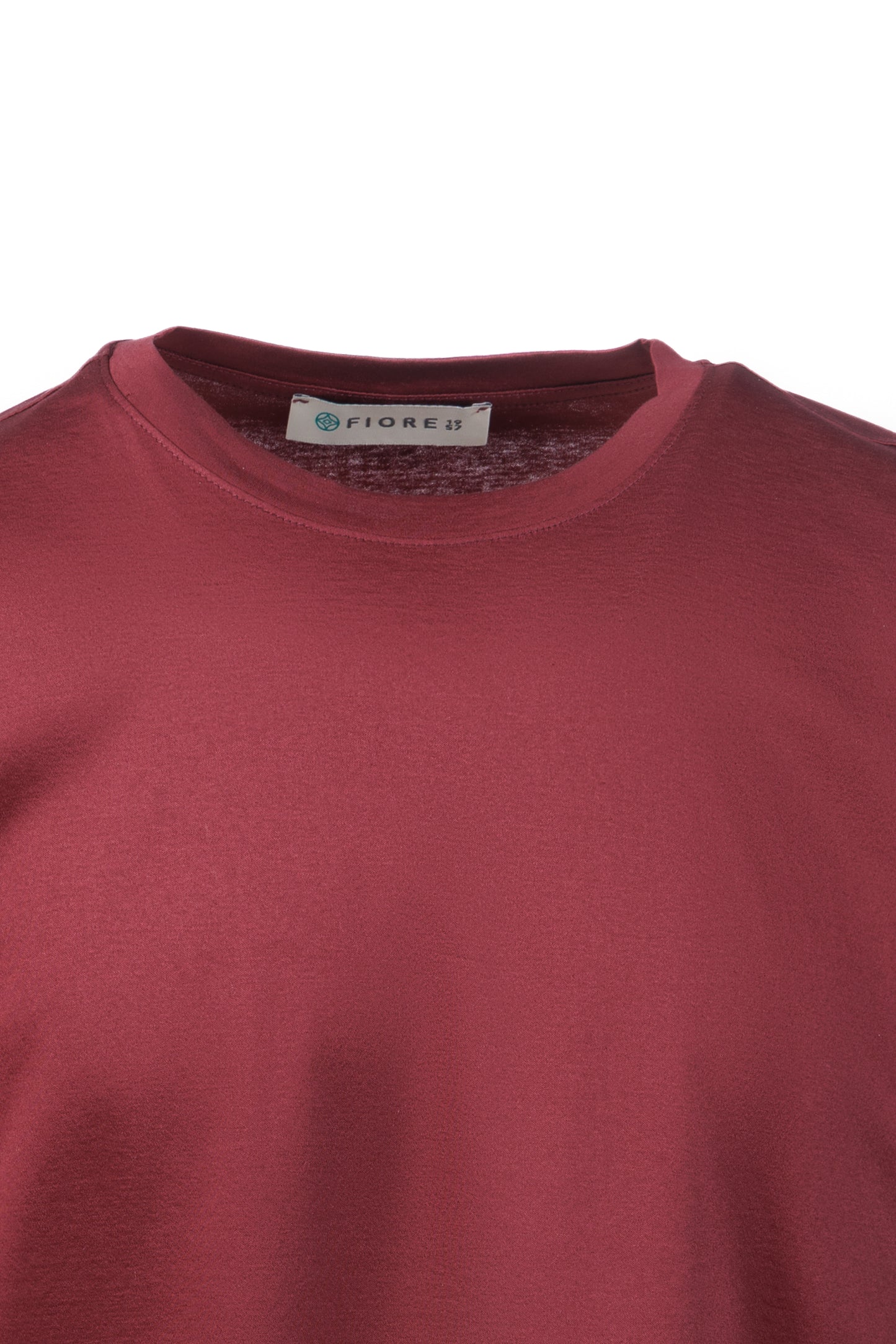 T-shirt in cotone pima collo alto melanzana