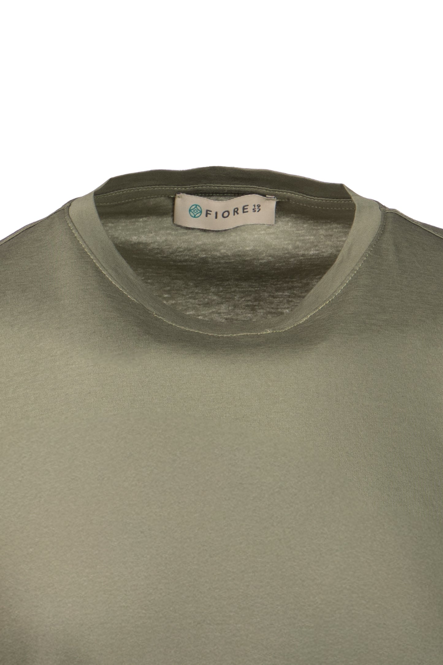 T-shirt in cotone pima collo alto militare