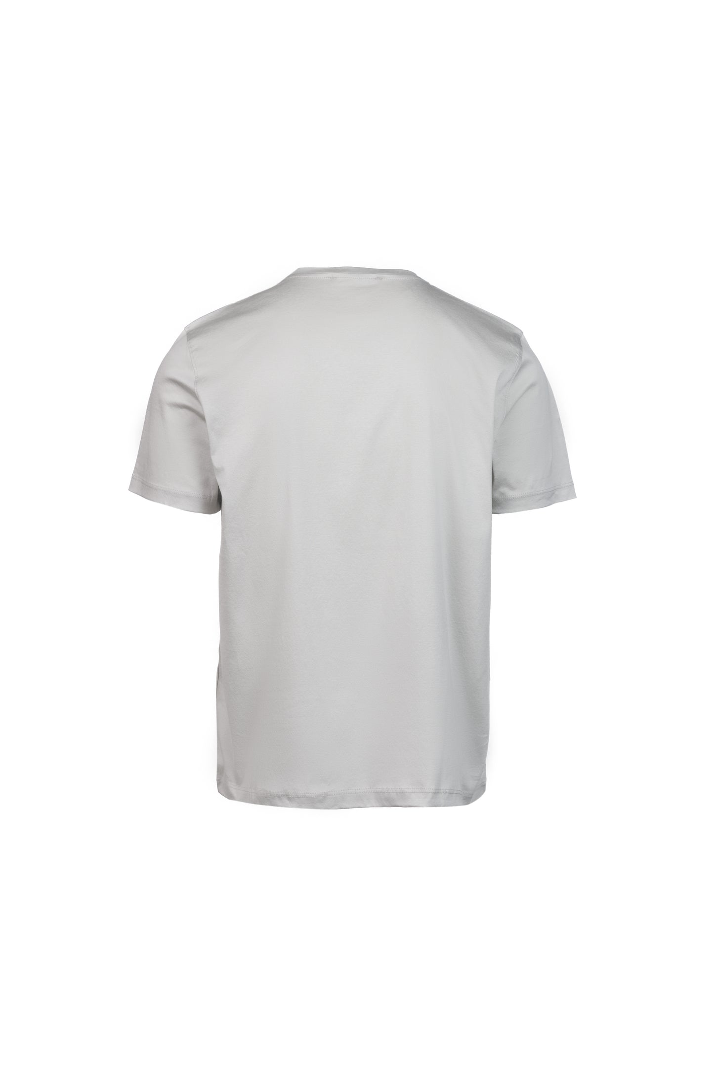 T-shirt in cotone pima collo alto grigio chiaro