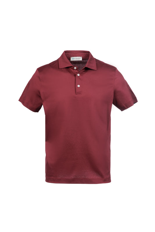 Polo in cotone pima bordeaux