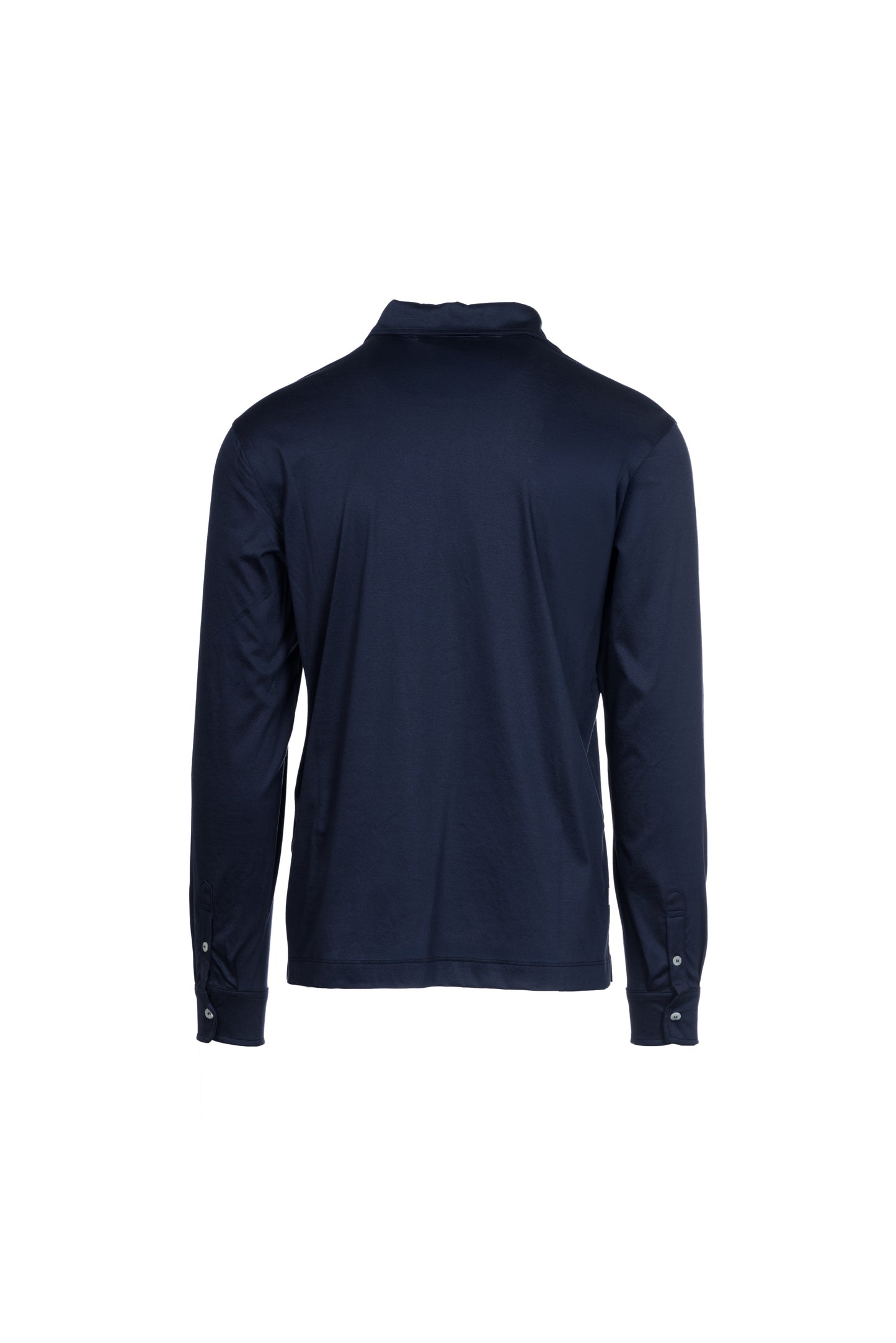 Polo manica lunga in cotone pima blu