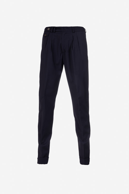 Pantalone Milano in lana vergine blu