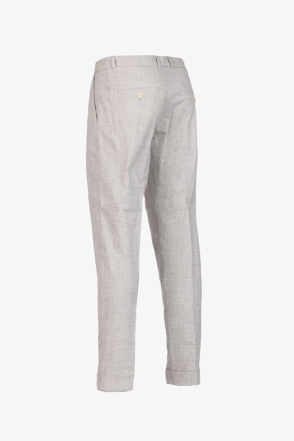 Pantalone Milano in cotone pied de poule grigio chiaro