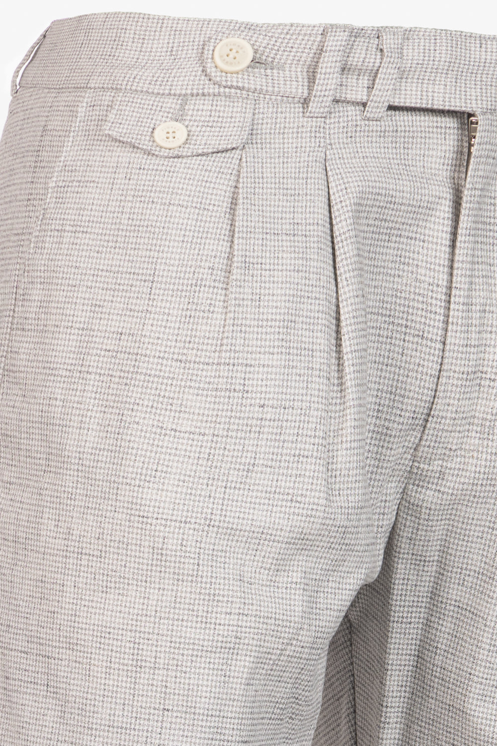 Pantalone Milano in cotone pied de poule grigio chiaro
