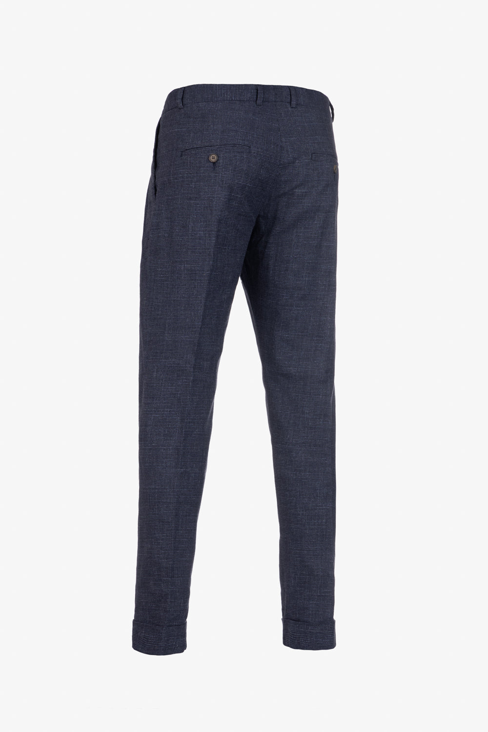 Pantalone Milano in cotone pied de poule blu
