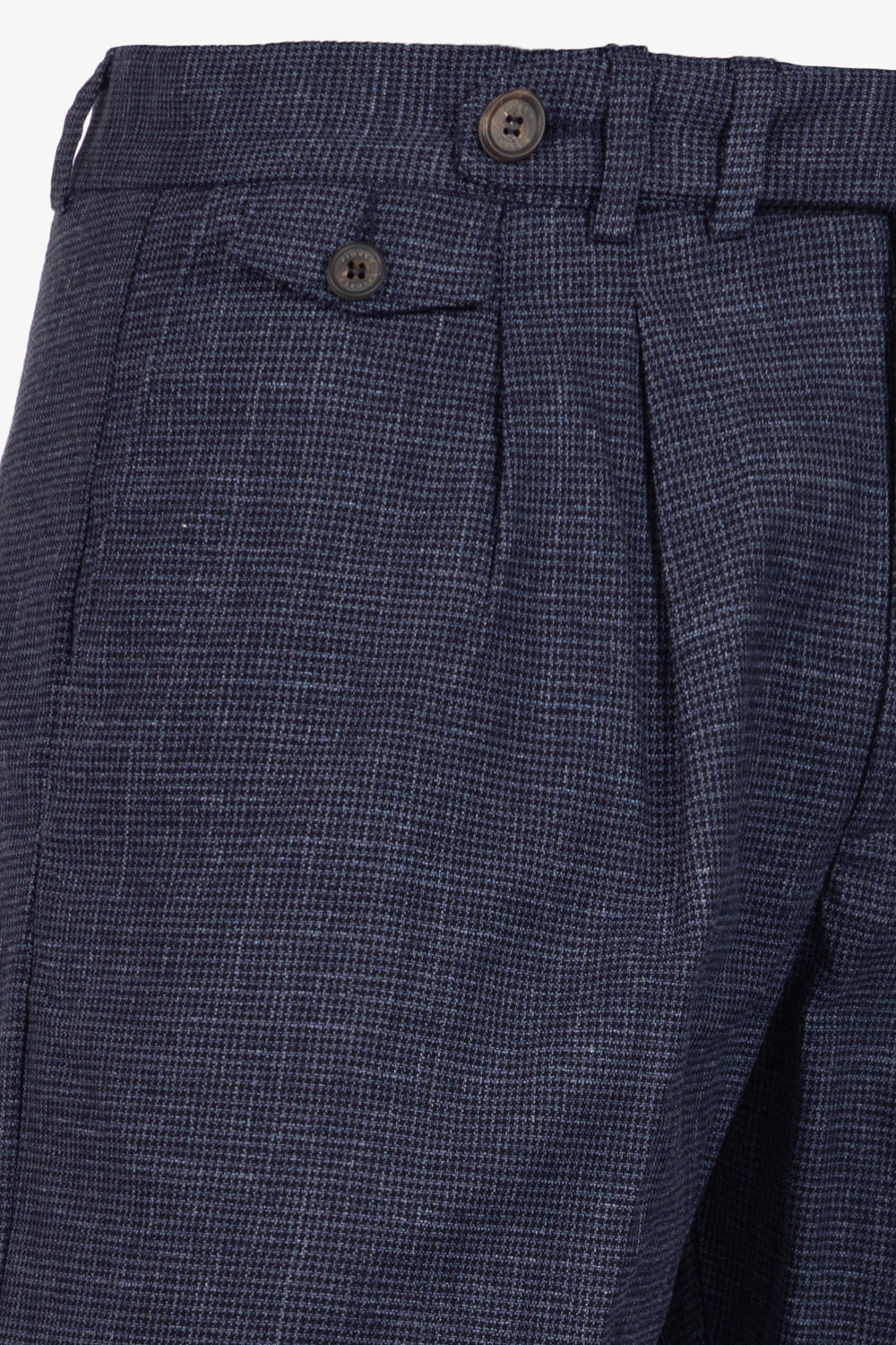 Pantalone Milano in cotone pied de poule blu