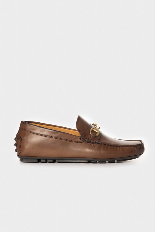 Mocassino Crust con morsetto marrone