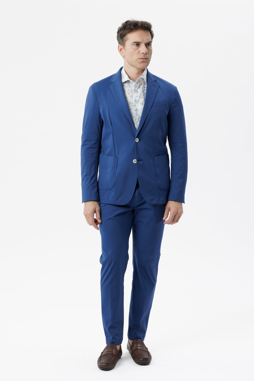 Pantalone tasche america travel in tessuto idrorepellente bluette