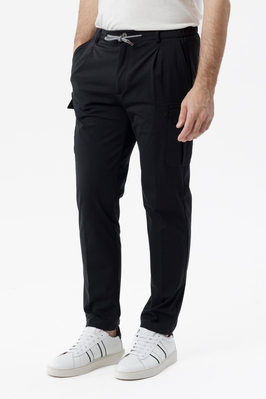 Pantalone cargo travel in tessuto idrorepellente nero