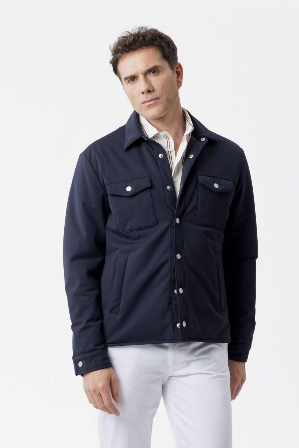 Overshirt Oleandro in tessuto idrorepellente blu