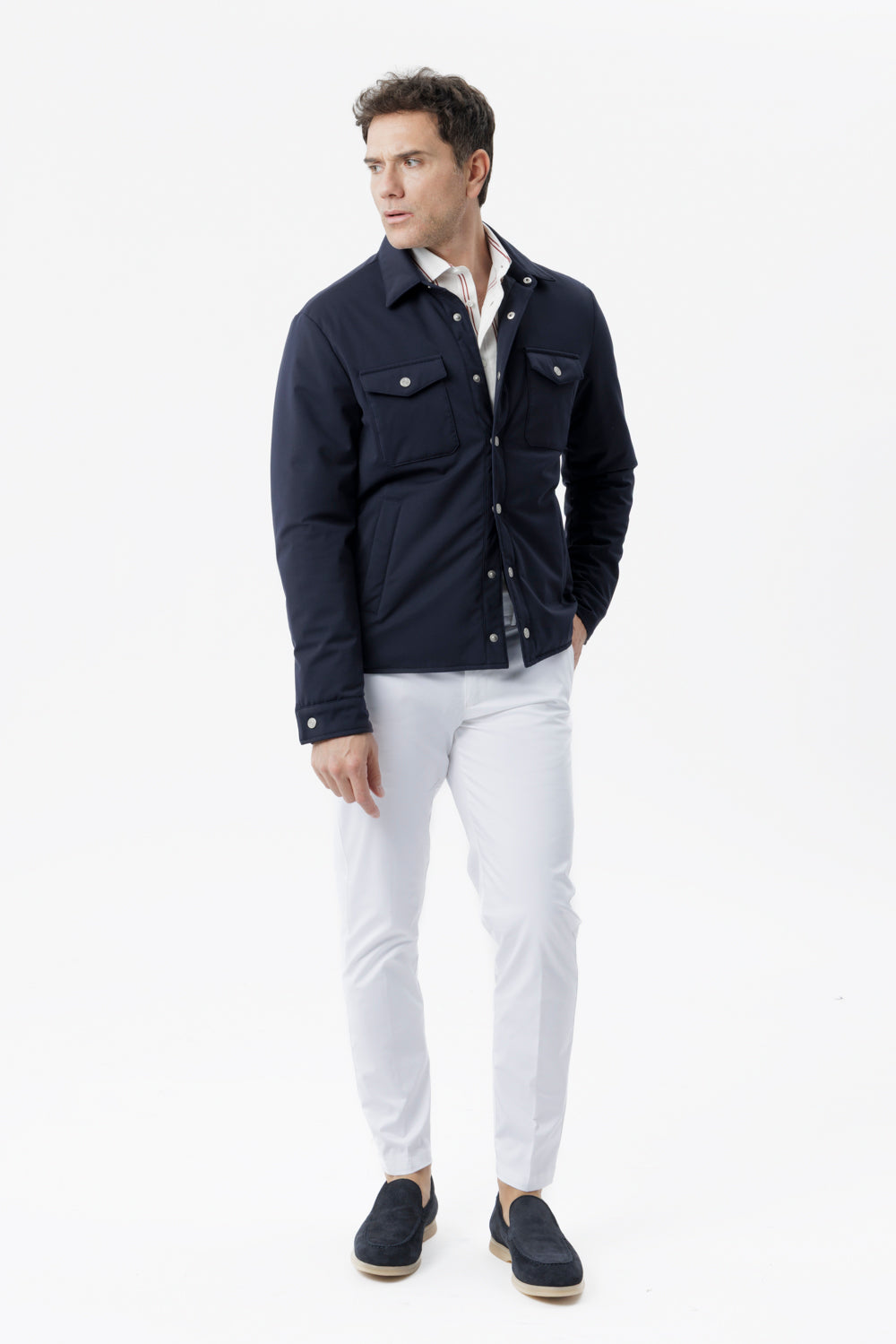Overshirt Oleandro in tessuto idrorepellente blu
