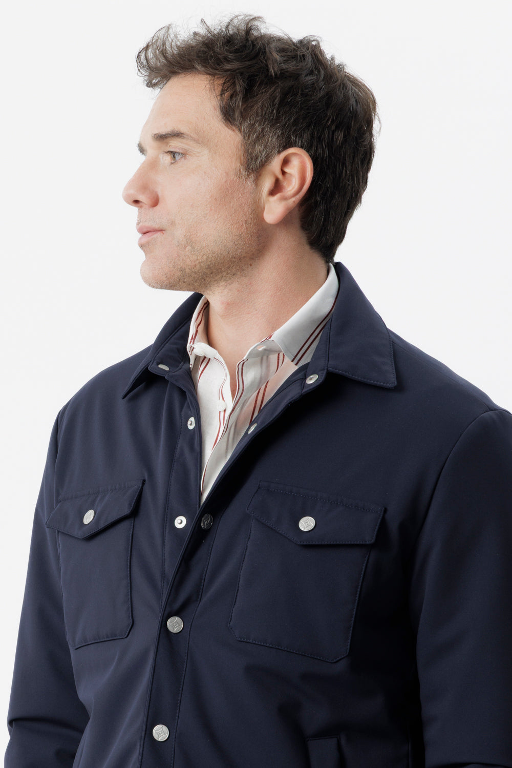 Overshirt Oleandro in tessuto idrorepellente blu