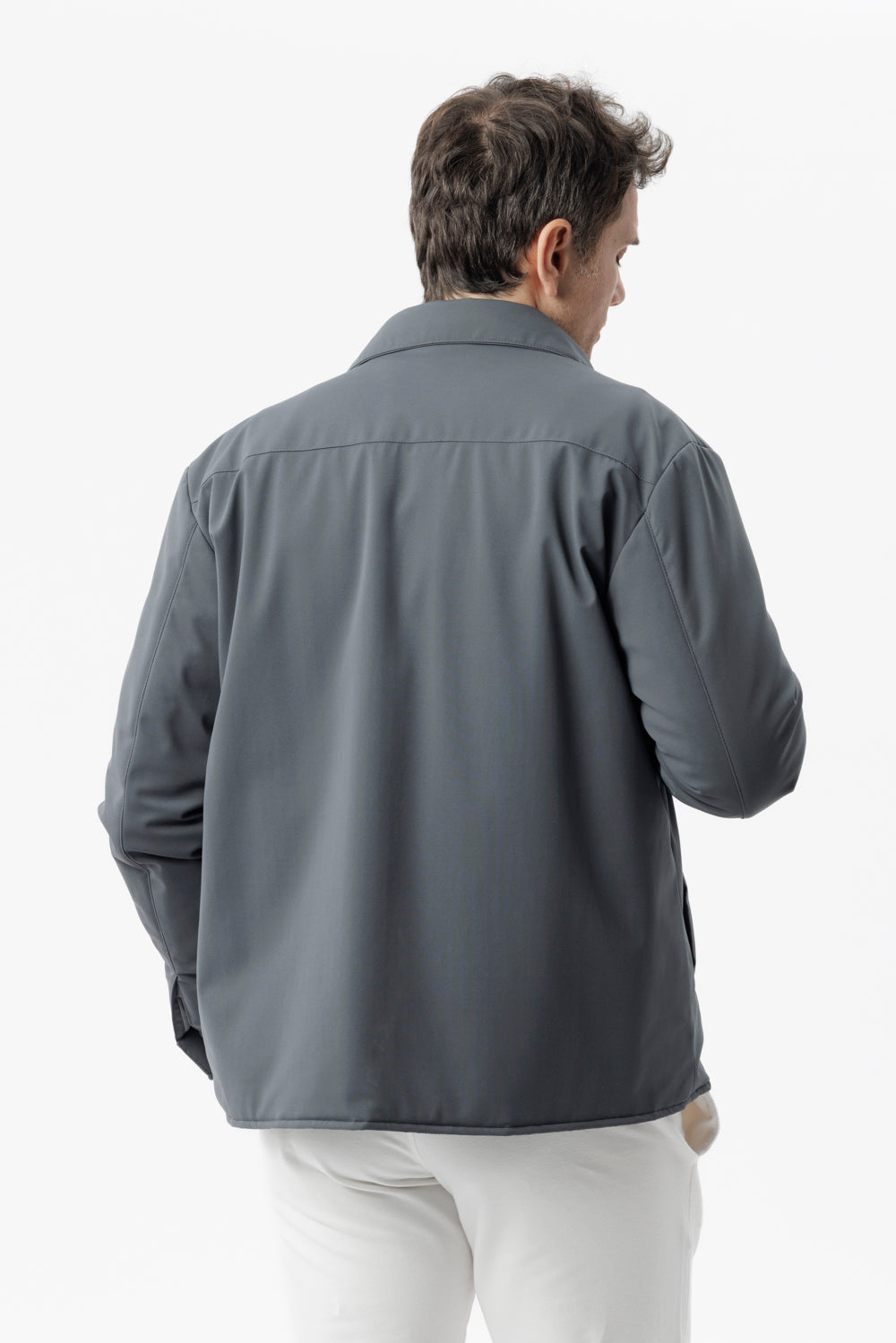 Overshirt travel in tessuto idrorepellente grigio
