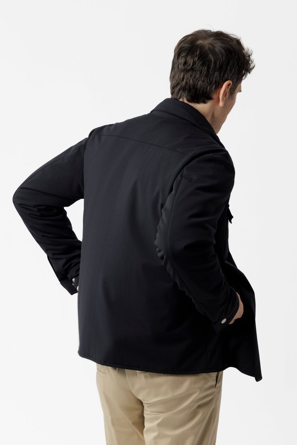Overshirt Oleandro in tessuto idrorepellente nero