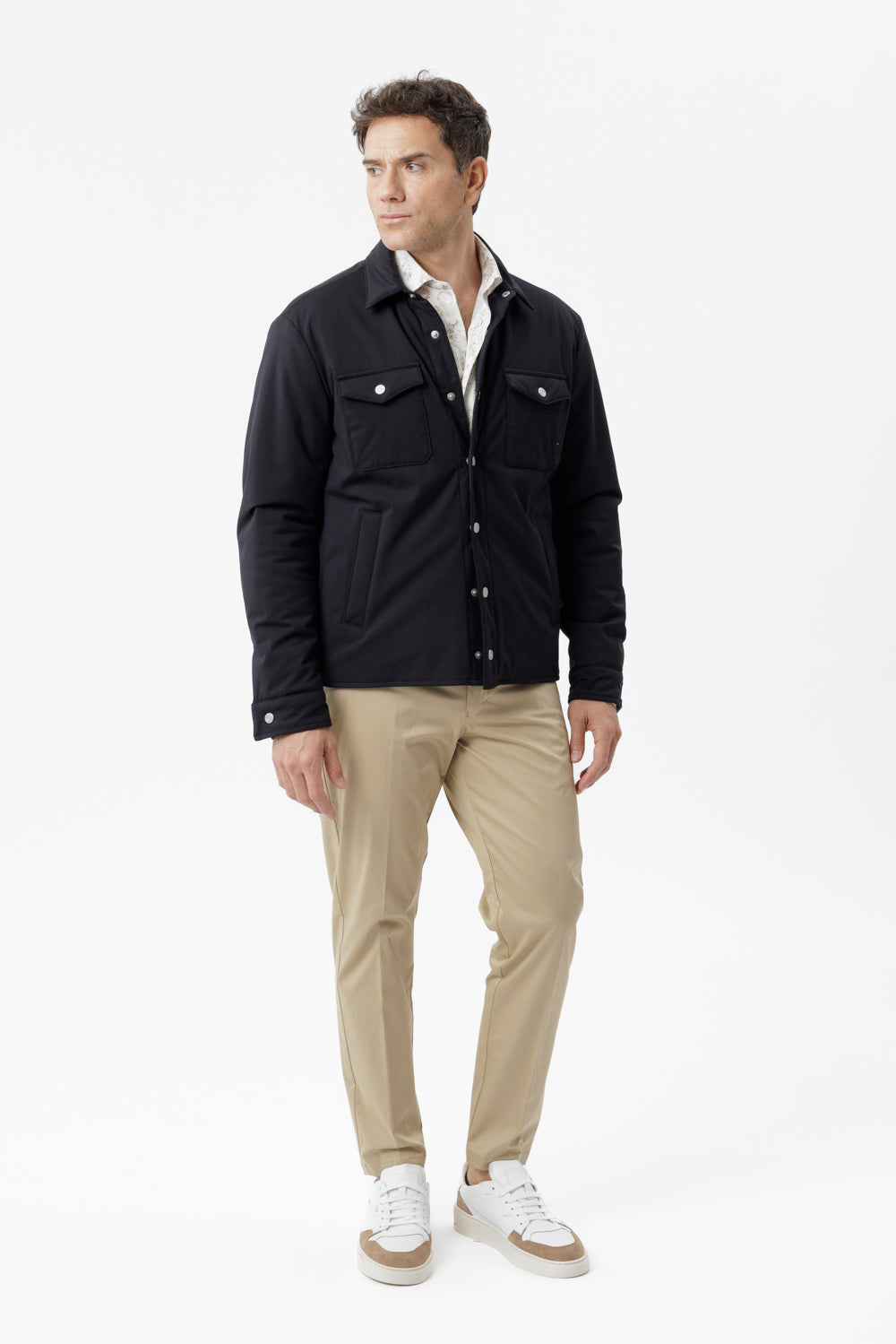 Overshirt Oleandro in tessuto idrorepellente nero