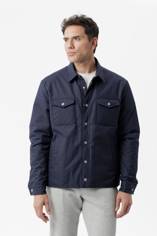 Overshirt in cotone techno blu