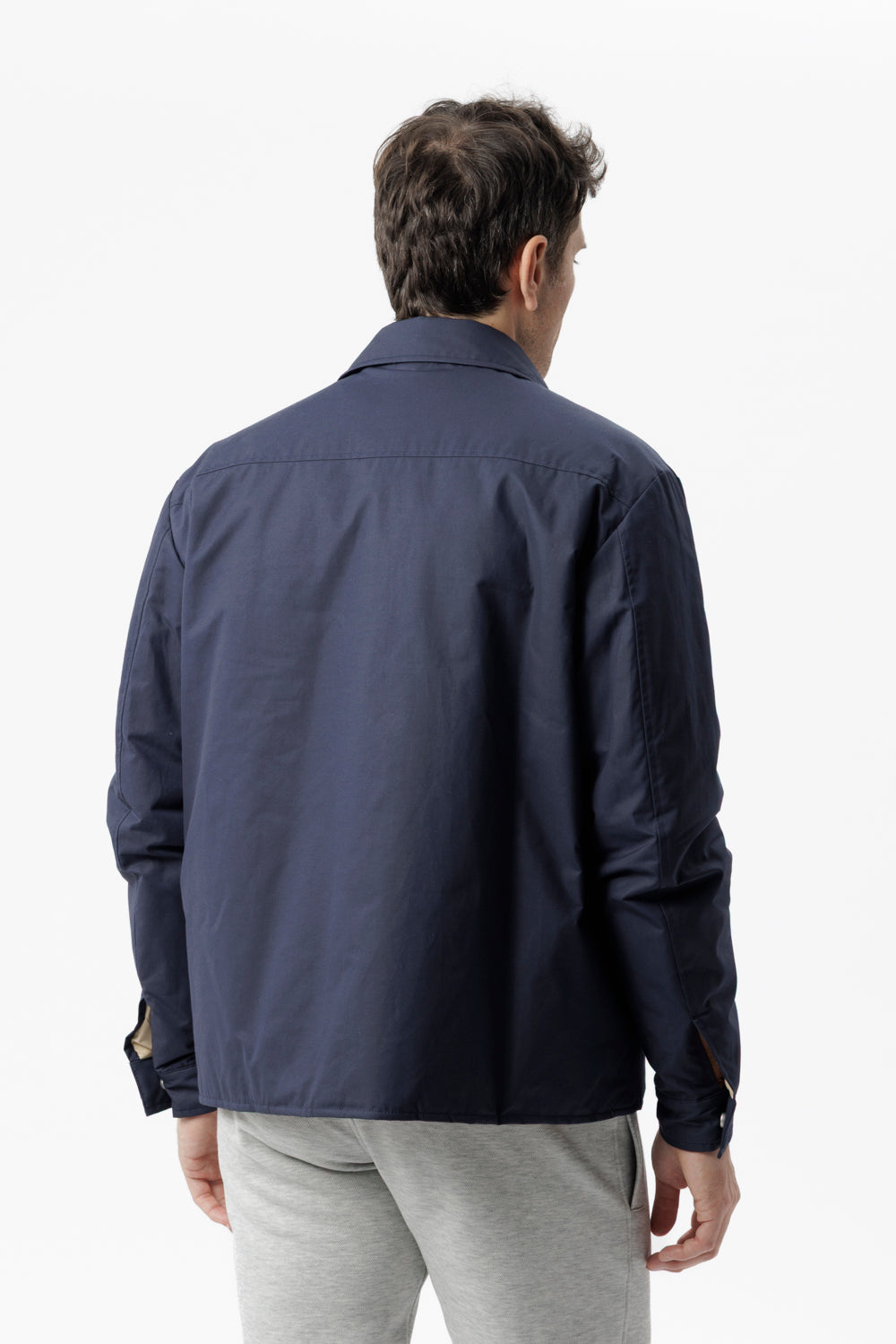 Overshirt in cotone techno blu