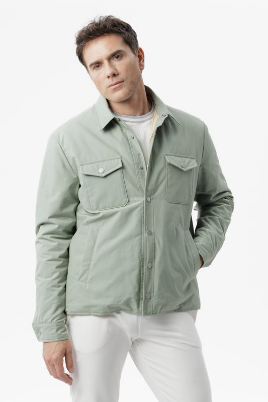 Overshirt in cotone techno verde