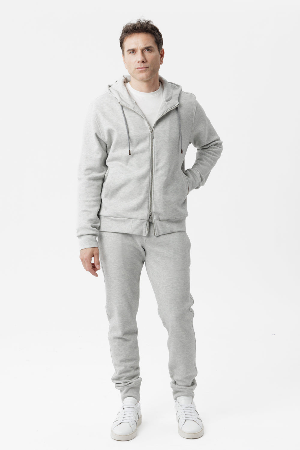 Pantalone jogger in cotone grigio