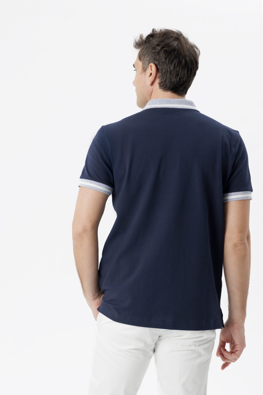 Polo con dettagli a contrasto blu