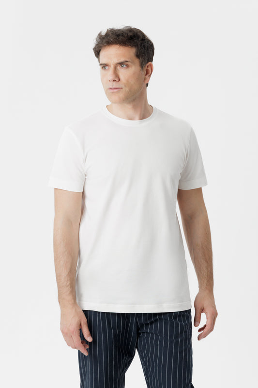 T-shirt in cotone elasticizzato bianco