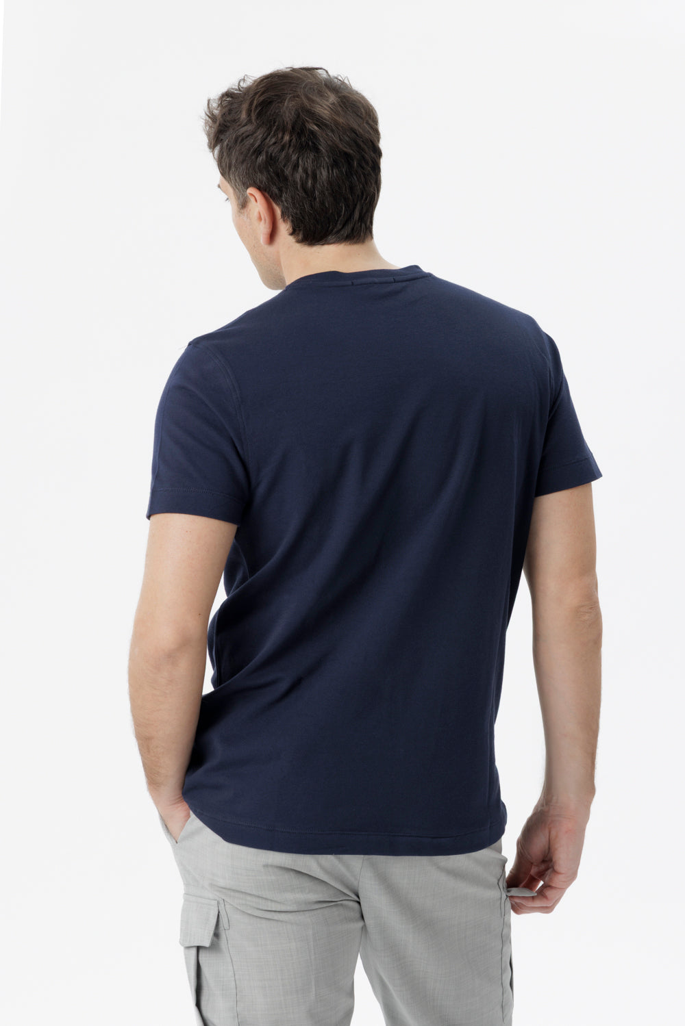 T-shirt in cotone elasticizzato blu