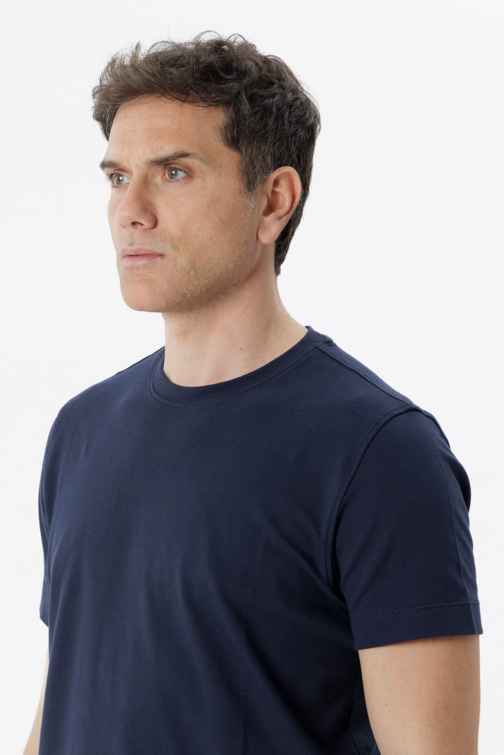 T-shirt in cotone elasticizzato blu