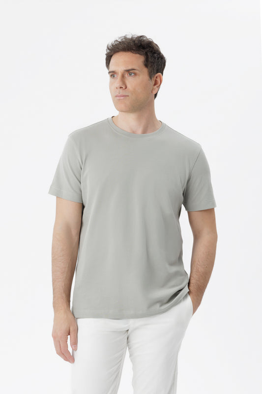 T-shirt in cotone elasticizzato grigio