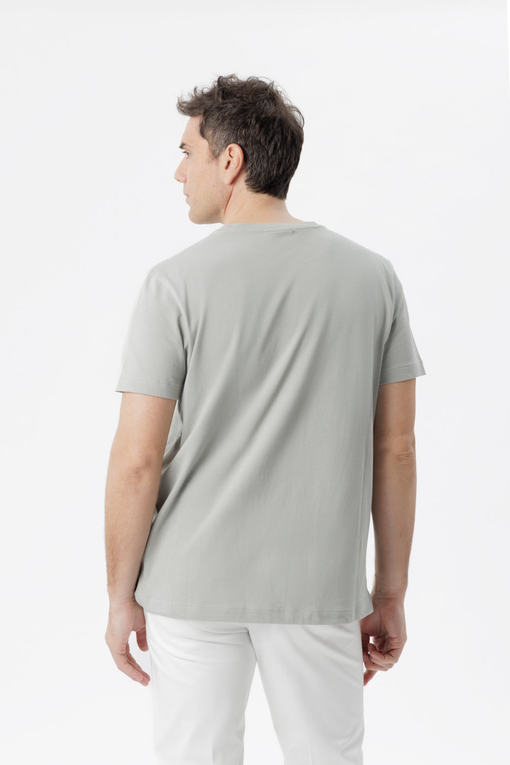 T-shirt in cotone elasticizzato grigio