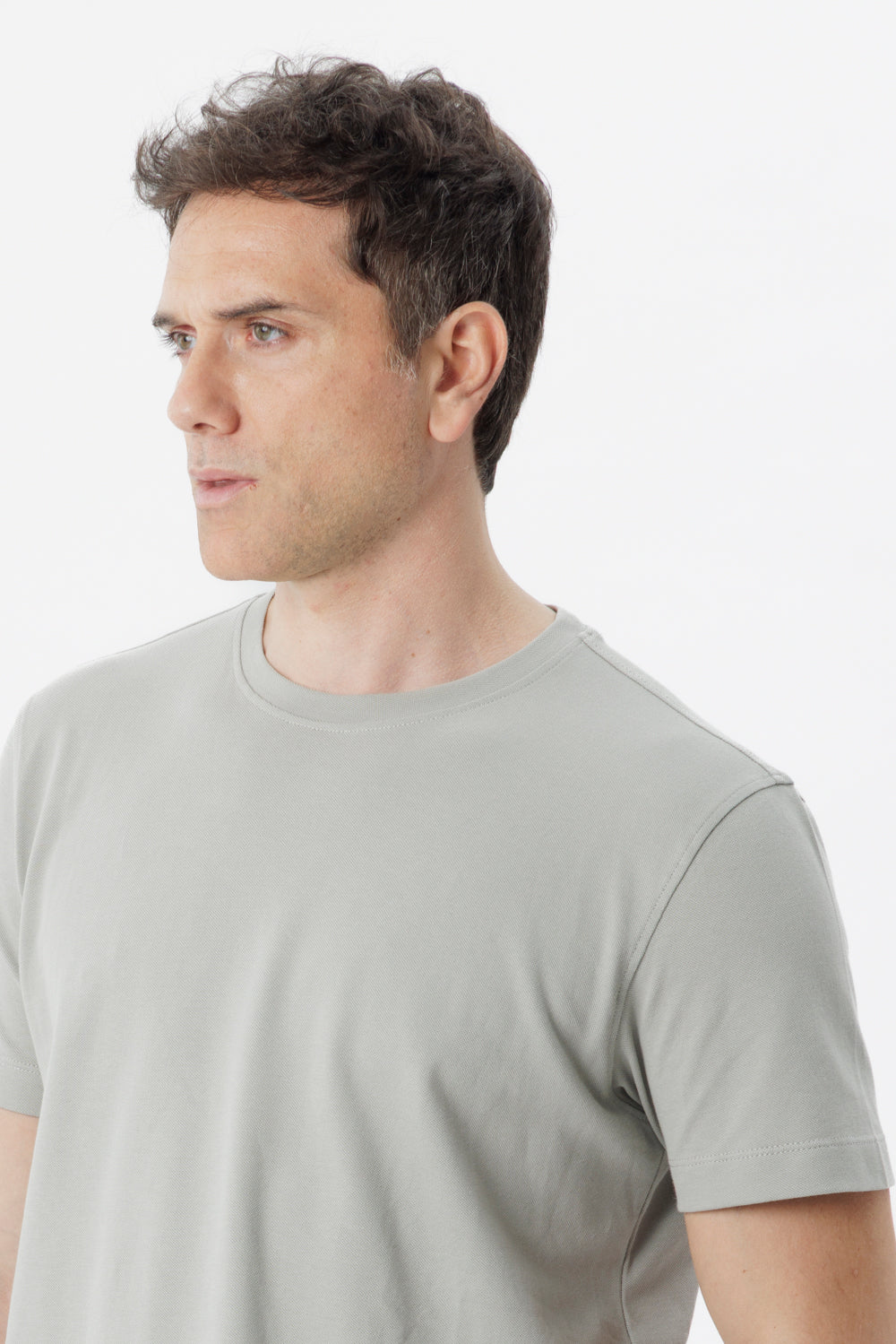 T-shirt in cotone elasticizzato grigio