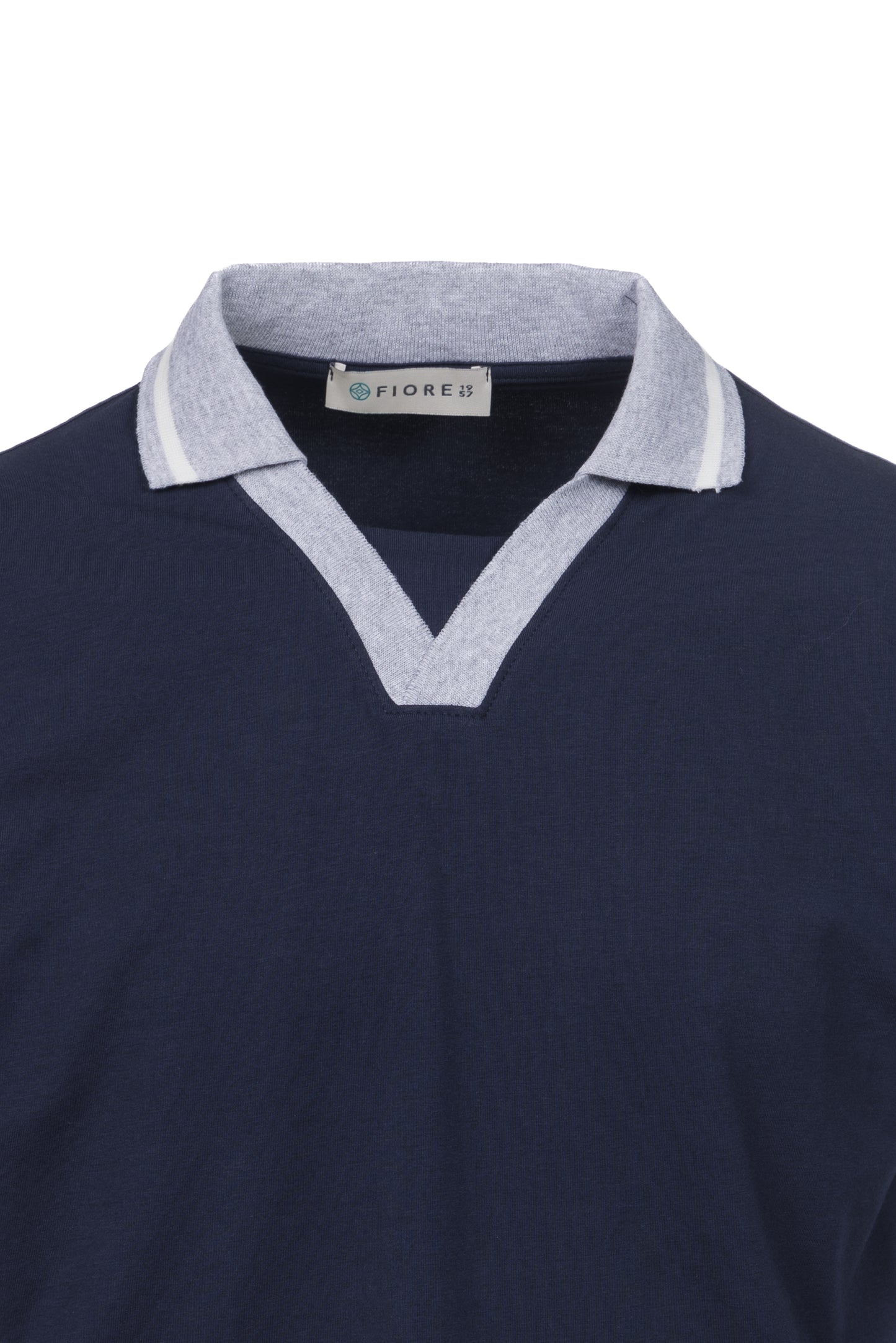Polo in cotone elasticizzato blu