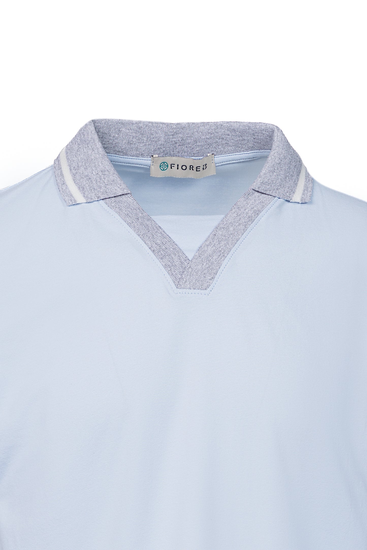 Polo in cotone elasticizzato celeste