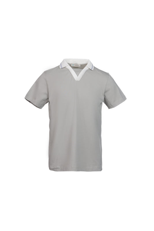Polo in cotone elasticizzato grigio