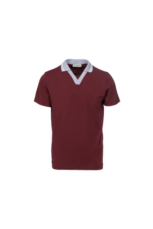 Polo in cotone elasticizzato bordeaux