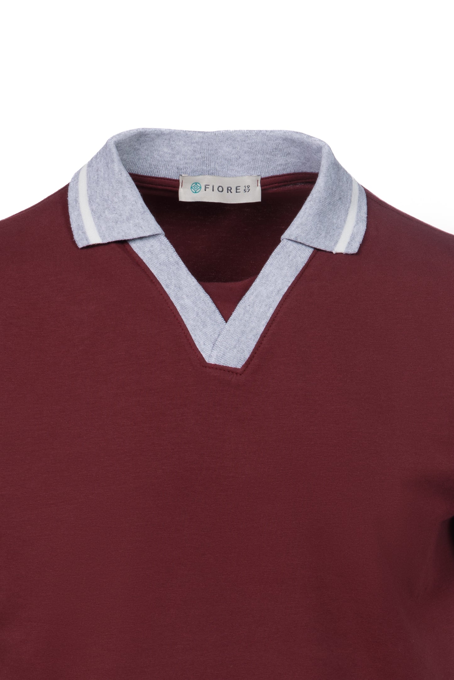Polo in cotone elasticizzato bordeaux