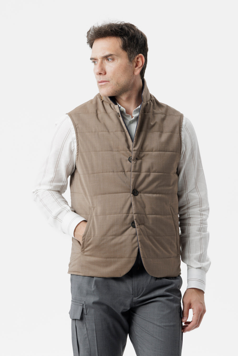 Gilet Reversibile con Imbottitura Ultralight tabacco